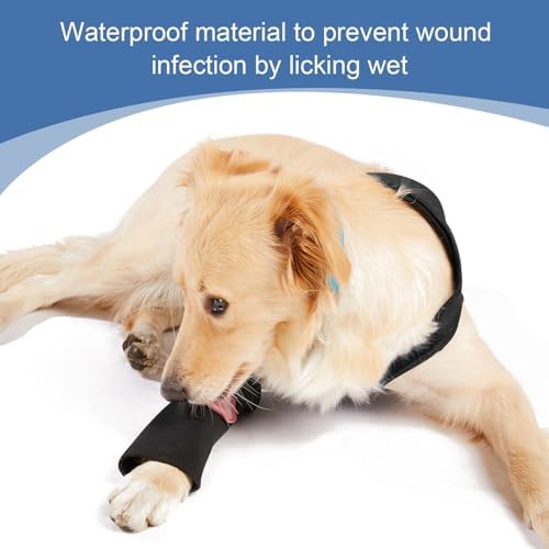 Coodeo Dog Recovery Suit, Cone Collar Alternative, Abrasion Resistant Dog Recovery Sleeve, Washable 2.5mm Thick and Waterproof, Pet Wounds Prevent Licking, Bite, Keep Dry (Black, 2XL)