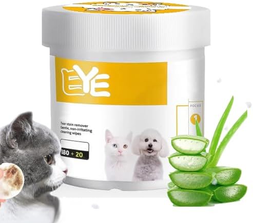 Natural Plant-Based Cleaning Wipes for Pet Eyes and Ears,200 Sheets，Eye