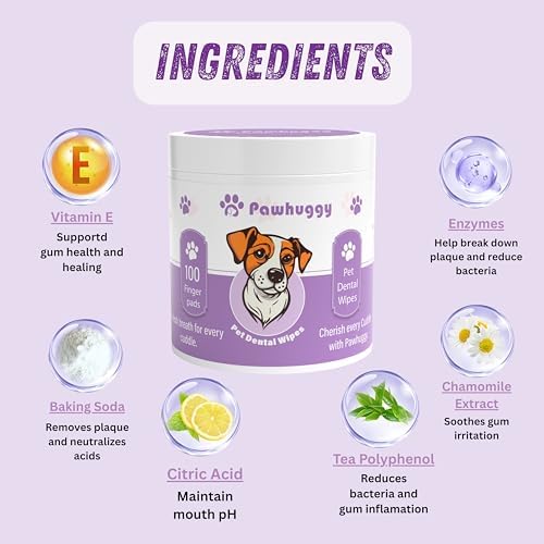 Dog & Cat Dental Finger Wipes, Fresh Breath, No Rinse, 100 Count