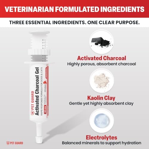 Activated Charcoal for Dogs & Cats, 30 mL Ready-to-Use Pet First Aid Liquid