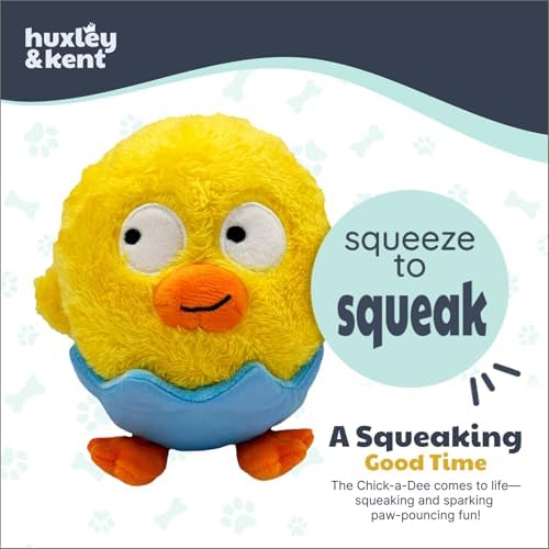 Huxley & Kent Power Plush Squeaky Dog Toy, Chick-A-Dee, Small