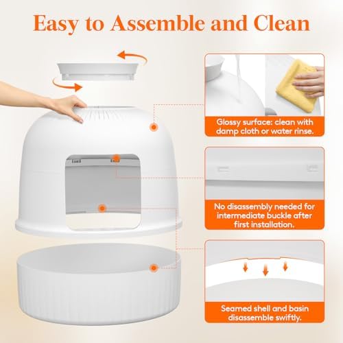 Lifewit Hidden Plant Cat Litter Box with Plastic Scoop, White