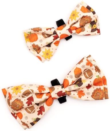 THE WORTHY DOG Fall Patterns Pet Bow Ties for Dogs & Cats, Fallelujah