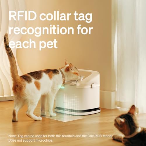 PETLIBRO RFID Automatic Cat Feeder & Water Fountain – Collar Tag Activated, Personalized Feeding & Fresh Water for Multi-Pet Homes, Wi-Fi Programmable Combo with Cat Recognition & Diet Tracking