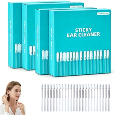Sticky Ear Cleaner, Reusable Sticky Ear Cleaner Picks, Gentle Adhesive Ear Pick for Ear Wax Cleaning
