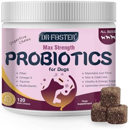 DRFOSTER Probiotics for Dogs, 6 Billion CFU, Pumpkin, 120 Chews