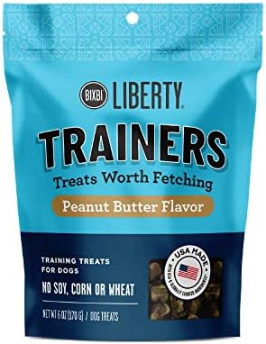 BIXBI Liberty Trainers, Peanut Butter - Small Training Treats for Dogs - Low Calorie, All Natural Grain Free Dog Treats