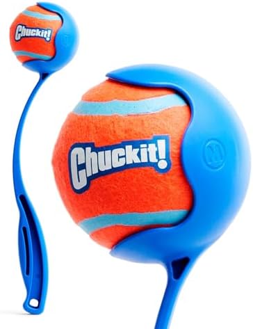 Chuckit! Dog Ball Launcher 12M Sport with 12" Handle Length for Medium 2.5" Dog Balls for Dogs 20-60 lb, Plastic Pet Fetch Ball Thrower, Perfect to Kids, Made in USA, Blue, 12in (Pack of 12)