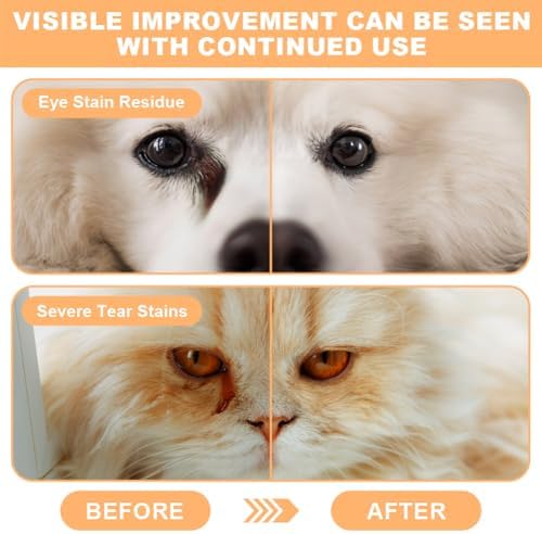 AOMIG Tear Stain Remover for Dogs and Cats, Natural Gentle Pet Eye Cleaner Balm with Brush, Safe Professional Daily Eye Care for Tear Stains Gunk, Relief Dry Reduces Rednes, 1 oz