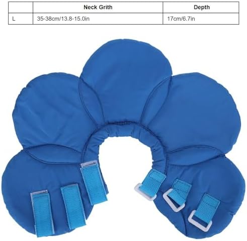 Soft Cloth Dog Recovery Collar, Adjustable Hook and Loop Pet Cone E-Collar, Post Surgery Protective Neck Cone for Small Medium Dogs & Cats(L,Blue)
