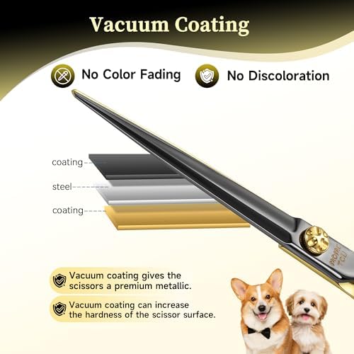 7'' Straight Dog Grooming Scissors CNC 440C Blades