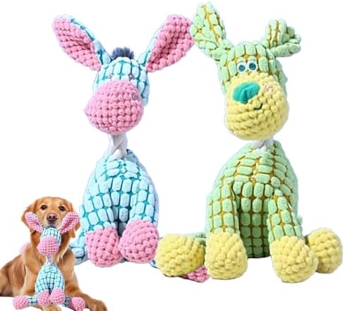 Eadwe 2026 New Dog Toys, Indestructible Plush Dog Toy, Dogs Toys for Aggressive Chewers, Dogs Squeaky Chew Toy for Indoor Pups Teething (E)