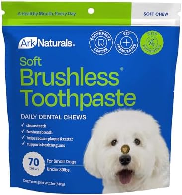 Ark Naturals Soft Brushless Toothpaste Dental Chews - Small Breeds (70 ct)