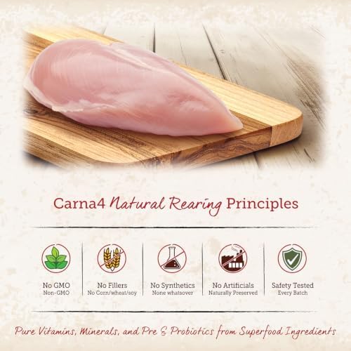 CARNA4 Gentle Quick-Baked Air-Dried Dog Food, Chicken Recipe, 22lb