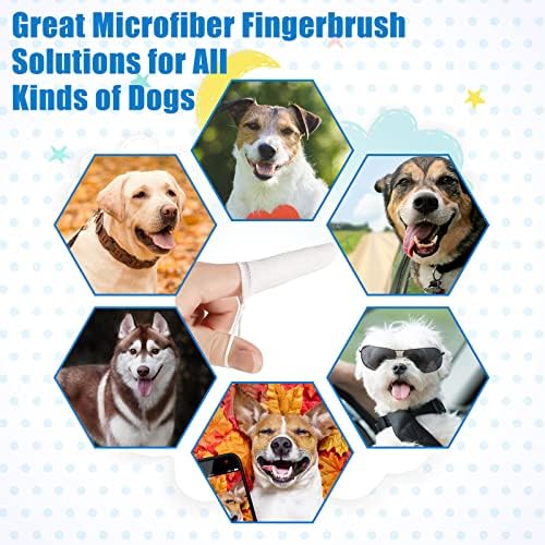 Chunful 20 Pcs Dog Fingerbrush Microfiber Full Soft Finger Pet Toothbrush