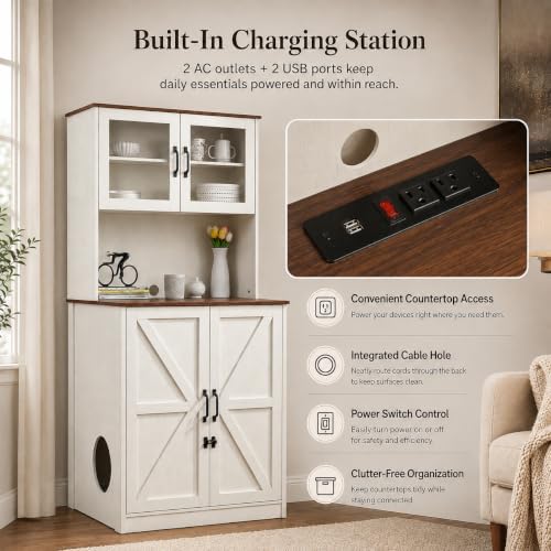 Forest Gravity Extra Large Tall Litter Box Cabinet for Automatic Litter Box