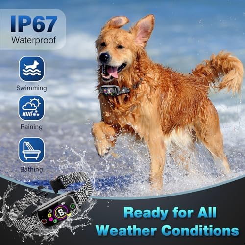 2 Pack Dog Bark Collar for Large Medium Small Dogs, Smart Automatic AI Bark Collar for Dogs,Effective Anti-Barking Training Collar with IP67 Waterproof, 4 Safe Training Modes and 8-Level Sensitivity