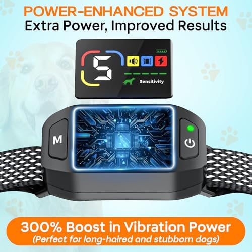 Bark Collar for Dogs with Clicker or Whistle – 300% Stronger Vibration, 5 Sensitivity Levels, 4 Training Modes, Fast Magnetic Charging | Waterproof, Adjustable – Train with Love, Not Pain