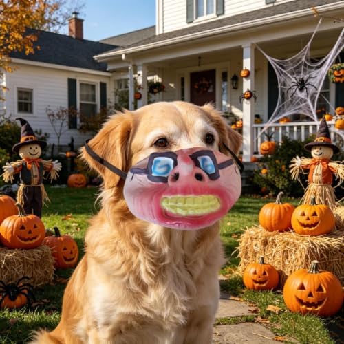 Scary Mask For Dogs, Head Realistic Masks, Latex Pet Face Costume For Small And Medium Dogs, Hilarious Pet Muzzle Accessory