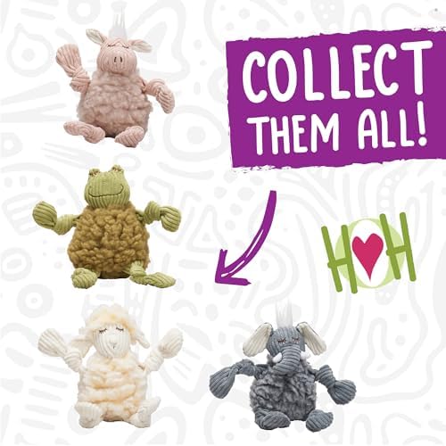 HuggleHounds Plush Dog Toy - Fuzzy Dog Toy, Soft Fleece, Interactive Durable Stuffed for Small and Large Breeds with Squeaker - Louise Lamb, Small