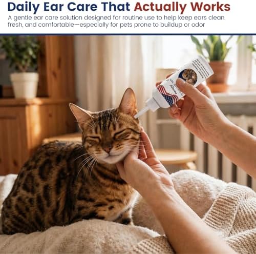 Petnanny Dog Ear Cleaner Solution,Cat Ear Cleaner Drops for Gentle Care 4oz
