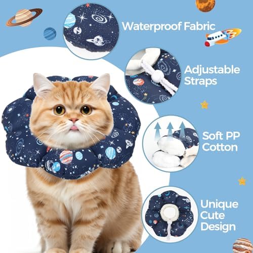 ComSaf Soft Cat Cone Collar Size L, Recovery Collar for Cats and Small Dogs