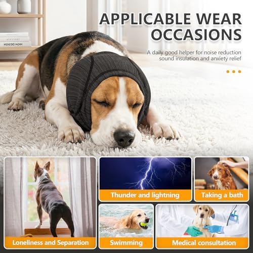 Quiet Dog Ear Cover,Snug No Shaking Calming Head Warp for Hematoma, XL