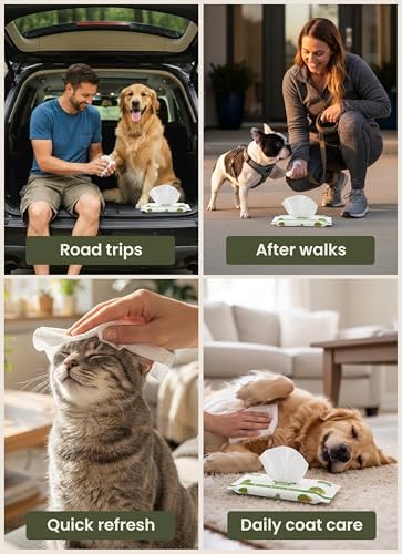 Pogi’s Dog Wipes – Hypoallergenic Pet Wipes for Paws, Body & Butt – Cleaning & Hydrating, Fragrance Free, 240 Count