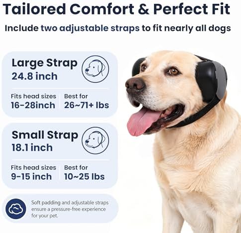 Dog Ear Muffs for Noise Protection - 35dB NRR Noise Cancelling Headphones for Dogs