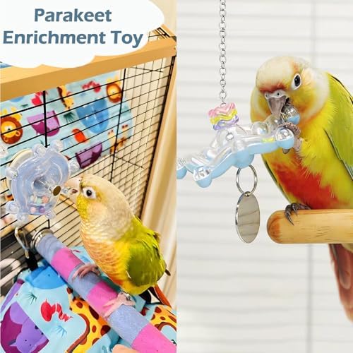 3pcs Bird Toys for Parakeets, Colorful Spinner Wheel (Rondom Color)