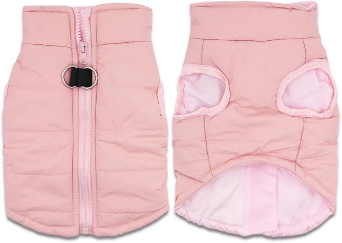 Small Dog Coats Warm Winter Dog Jacket Pet Chihuahua Jackets Puppy Cold Weather Coat Pet Clothes for Small Dogs, Pink, X-Large