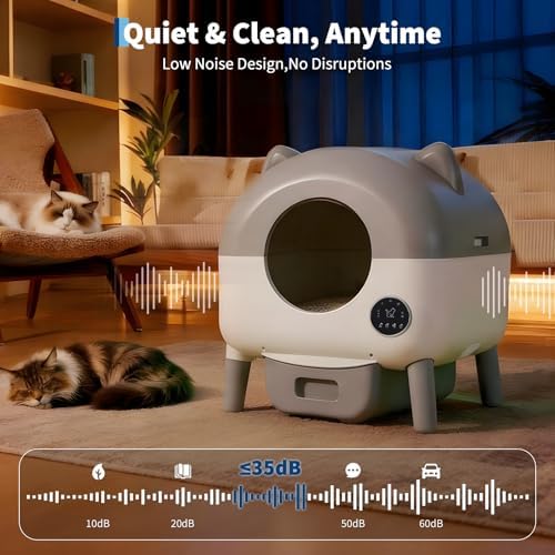 Garvee Automatic Cat Litter Box Self Cleaning for Cats 2.2 to 28 Lbs