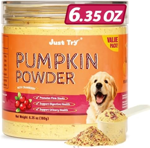 Just Try Pumpkin & Cranberry Powder for Dogs Digestive Support 6.35 oz