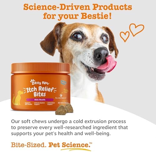 Zesty Paws Itch Relief for Dogs - Omega 3 for Dogs, Chicken, 50 Ct