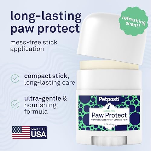 Petpost | Paw Protection for Dogs - Organic Sunflower Oil and Beeswax Balm for Hot Pavement - Wax Coats Dog Feet to Prevent Burns from Heat & Cold 0.64 oz.