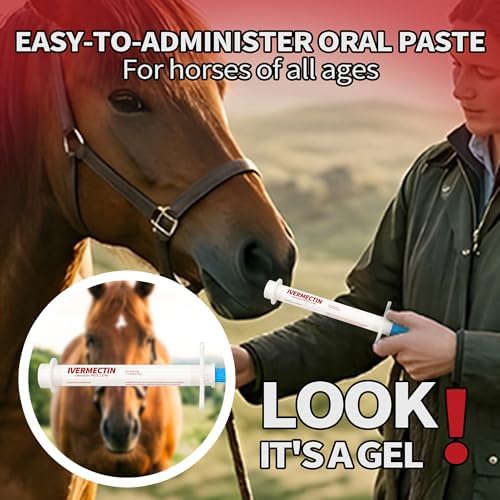 Ivermectin Horse Paste 1.87% – Single Tube 6.08g (1-Pack), Apple Flavored Oral Dewormer for Horses – Treats Horses Up to 1250 lbs – Weight Calibrated Equine Paste for Routine Horse Care
