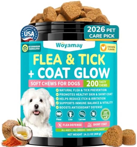 Woyamay Flea and Tick Prevention for Dogs, Soft Chews, Chicken Flavor
