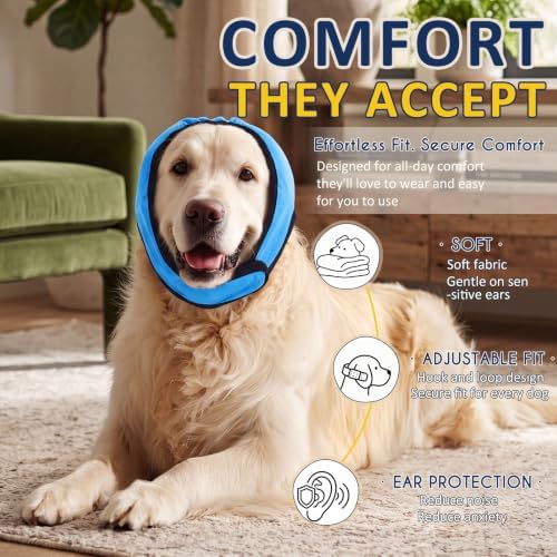 Aliceset 1pcs Dog Ear Muffs, Quiet Ears for Dogs,Blue,S