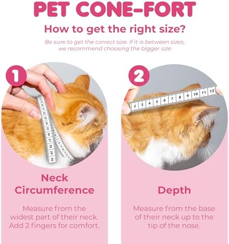 SunGrow Cat Cone Collar Soft Washable, Cat Recovery E Collar Sleep Cone After Surgery to Stop Licking, Pet Cone of Shame Alternatives, Scratch & Bite Proof Grooming Soft Cone for Easy Nail Cutting