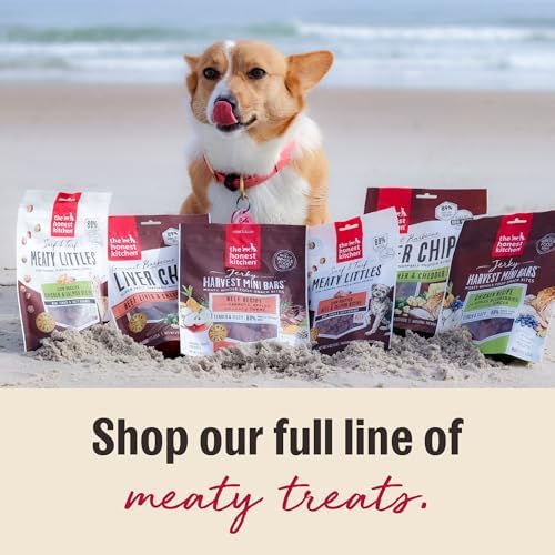 The Honest Kitchen Gourmet Barbecue Beef Liver Dog Treats, Human Grade Beef Liver Chips & Cheddar Recipe, High Protein Crunchy Training Treats for Dogs, Slow Baked Recipe, 4 oz Bag