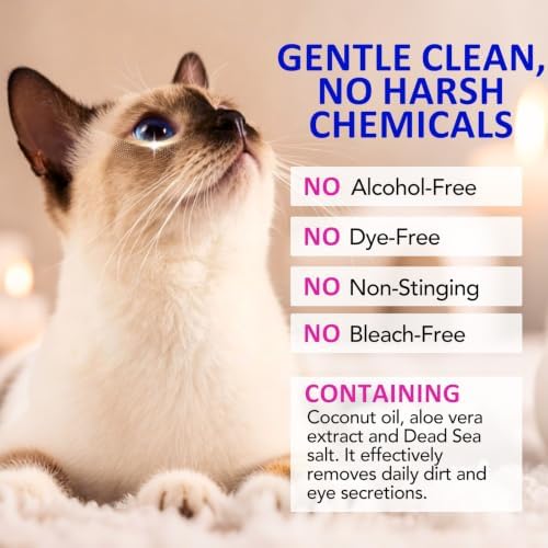 Eye Wipes for Dogs & Cats, Hypoallergenic Cat Wipes Gently Remove Tear Stain, Eye Debris & Discharge, Dog Tear Stain Remover, for Eyes & Face, Non-Irritating, 300p