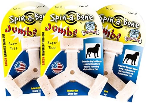 Bullibone Nylon Dog Chew Toy Spin-a-Bone - Interactive Dog Toy, Triggers Natural Instincts, and Improves Oral Health