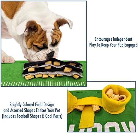 NFL San Francisco 49ers Dog Snuffle Mat – Interactive Pet Slow Feeder, Football Field Design Food Puzzle Toy for Dogs & Cats, Foraging Activity Mat for Smarter Feeding