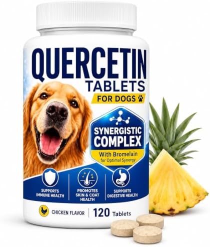 Quercetin for Dogs with Bromelain, Dog Seasonal Skin Comfort, 120 Tablets
