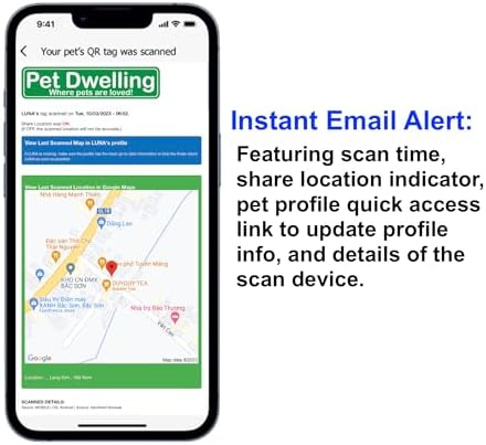 Pet Dwelling Premium QR Pet ID Tag for Dogs & Cats – Smart Pet Safety Tag with Free Online Profile, Scan Alerts with AI-Powered Insights (Lux Rose Gold White Paw)