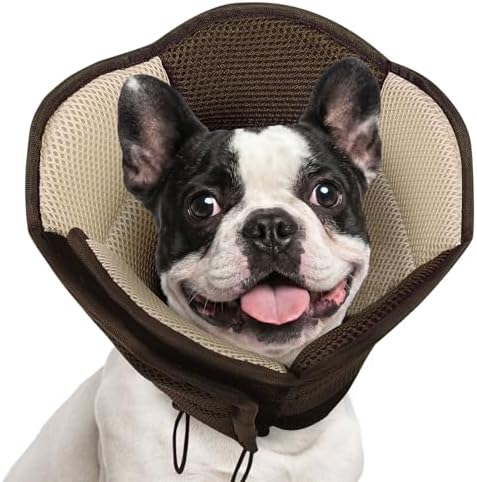 AOFITEE Dog Cone Adjustable Soft Cone for Dogs to Stop Licking, Brown S