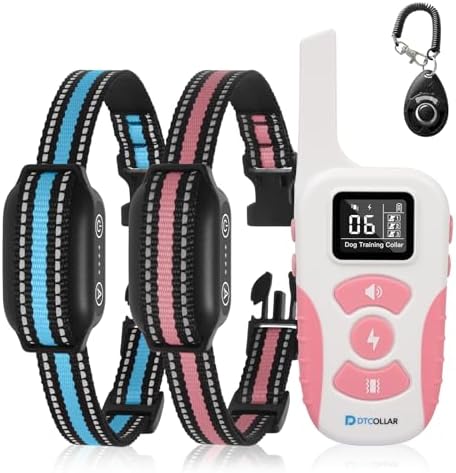 2-in-1 Bark Collar & Shock Collar for Dogs, 3300Ft Dog Training Collar with Remote 2 Pack - Anti Bark/Beep/Vibration/Shock 4 Modes, IP67 Smart Dog E Collar with 5 Adjustable Sensitivity for All Breeds