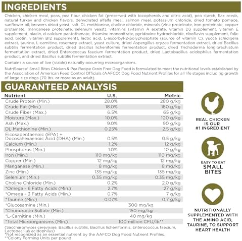 NutriSource Grain Free Chicken & Peas Small Bites Dog Food, 12lb