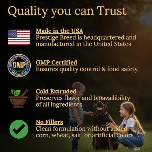 Multivitamins, Balanced Nutrition for Your Rottweiler, 90 Count, Made in The USA with Real Bacon