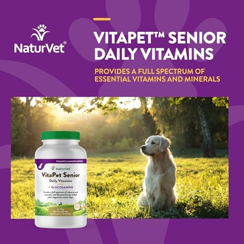NaturVet VitaPet Senior Daily Vitamin Dog Supplements - 180 Ct